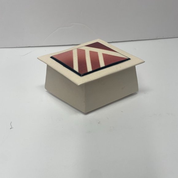 Diamond Shape Ceramic Trinket Box - Picture 2 of 5